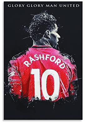 Enartly GemäLde Auf Leinwand Marcus Rashford Drucken Bilderbilder für Wohnzimmer Schlafzimmer Dekoration 60x90cm Kein Rahmen