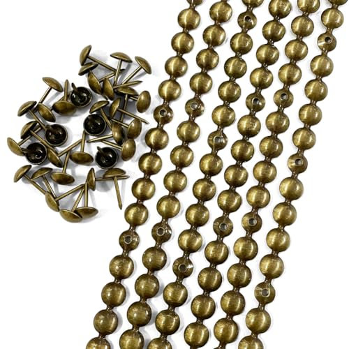 Let's Decorate 20 metros de tachuelas para tapicería, tiras de uñas decorativas, tachuelas de tapicería para sofá, tachuelas sueltas a juego (latón de 9,5 mm/20 m)