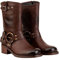LUMUTA Stiefeletten Damen Braun mit Halbschaft, Ankle Boots mit Blockabsatz, Spitz Schlupfschuhe, Kurzstiefel, Übergangsstiefel