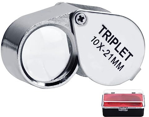 Lupe Handheld 10Fach Juwelier Lupe HandLupe Leselupe für Senioren Faltbare Juwelierslupe Kleine Taschenlupe für Diamanten Uhr Zeitungen Handwerk, Bücher, Münzen Schmuck Identifikation