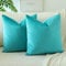 JOTOM Samt Kissenbezug Kissenhülle Sofakissen Dekokissen Kissenbezüge für Sofa Wohnzimmer Schlafzimmer 2er Set 60x60 cm Türkis