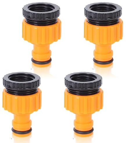 4Pack Hose Tap Connector, 2in1 Universal Tap Connector for Hose Pipe Plastic 3/4 and 1/2 Tap Hose Connector Graden Kitchen Hose Pipe Connector Threaded Faucet Adapter