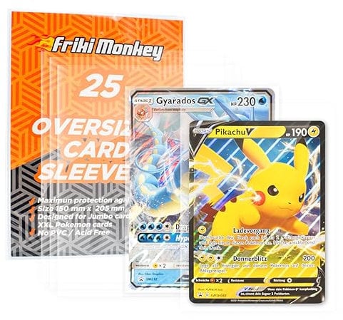 Sleeves für Jumbo XXL, Kartenhüllen, Kartenhüllen für Karten im Format 150 x 205 mm, Kartenhüllen im Jumbo-Format, kompatibel mit Pokemon Promo, Kartenhüllen Schutzhülle, Hüllenpackung mit 25 Stück
