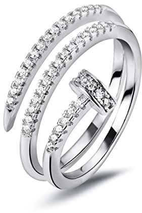 Anten Pink 18K Vergoldete Ringe für Damen | Gold-Wickelring mit kubischem Zirkonia und Spiraldesign Gold Ring Exquisiter Statement-Schmuck für Frauen und Mädchen Geschenke für Mädchen