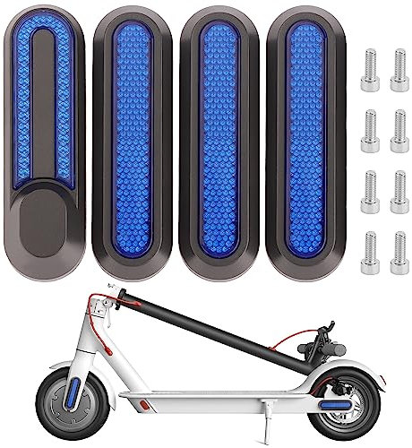 Yungeln 4er Set Scooter Ersatzteiil Scooter Seitenabdeckungen mit Rückstrahler aus Kunststoff kompatibel für Xiaomi 1S / M365 / Pro2 Elektroscooter - Blau