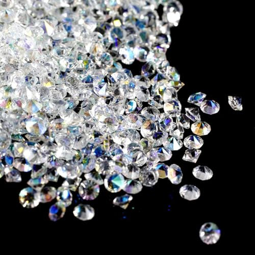 Wekuw 4000 Piezas Diamante Gemas 3MM Diamante de Acrílico Diamantes de Cristal Piedras Decorativas Piedras Decorativas para Jarrones Adecuado para Decoración de Mesa, Relleno de Jarrón de Boda