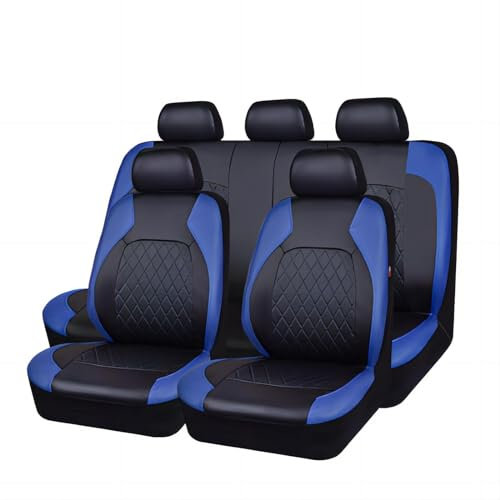 VENYAA Auto Sitzbezüge Set für Opel Grandland X 2017 2018 2019 2020 2021 2022 2023, 9 Stück Leder Wasserdicht Bequem Autositzbezüge Sitzschoner Innenraum Zubehör,Blue