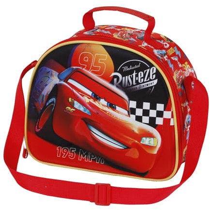 Disney Cars 3 Bumper-Porta Merenda 3D, Rosso, 25.5 x 20 cm
