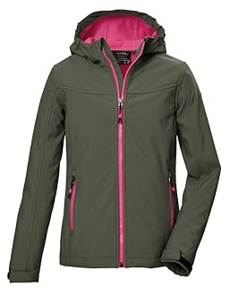 killtec Mädchen Softshelljacke/Outdoorjacke mit Kapuze KOW 349 GRLS SFTSHLL JCKT, moos, 128, 42142-000