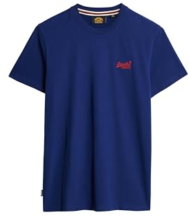 Superdry Herren Essential T-Shirt aus Bio-Baumwolle mit Logo Supermarineblau XXL