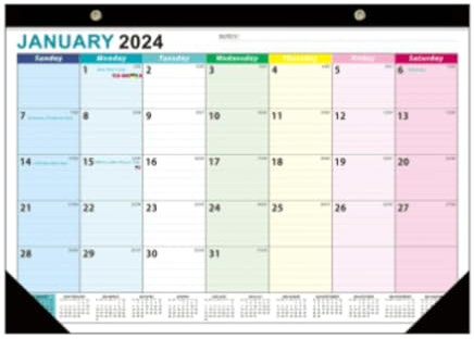 Wandkalender 2024 Kreativer Kalender in englischer Version, 18-Monats-Countdown, einfacher Tischkalender mit 4,5 cm großem Raster, geeignet für die tägliche Planung Schreibtischkalender