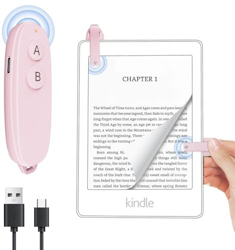 RF Télécommande Liseuse Tourneur de Page sur Kobo, Kindle, Tourne Page Liseuse for iPad iPhone Android Tablets, Tourneur Page Liseuse pour Lire des Romans 2 Clip