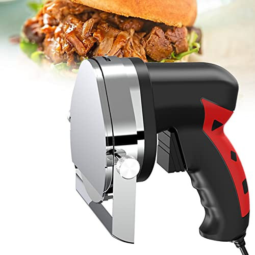 MLUENF Affettatrice per Kebab, Affettatrice/Coltello Elettrico per Kebab, Una Lama Rotonda + Pietra per affilare + Linea di Alimentazione, Lama Facile da smontare e Montare, Facile da Pulire, 80 W