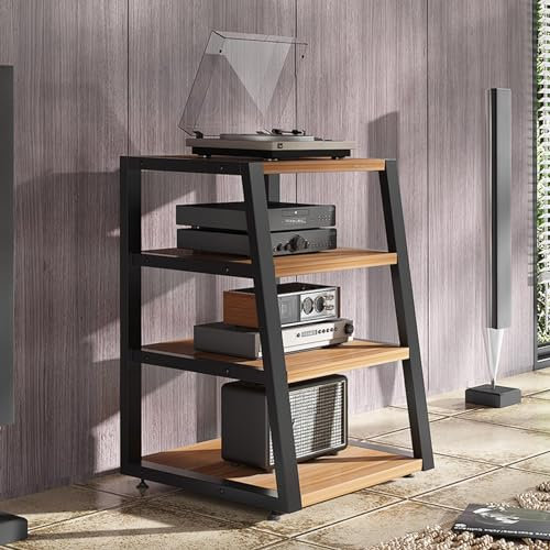 Stereokabinett Av-Stand/ Eck-TV-Ständer mit verstellbaren Füßen, Plattenspieler-Stereoschrank/ Audiokomponentenregal für Nachttisch Büro Heimkino, Stereokabinett/ Bücherregal(Color:Style C,Size:4-Tier