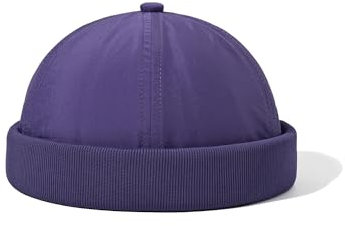 CLAPE Sommer Cap Ohne Schirm Wasserdicht Nylon Docker Cap Dockermütze Ultradünn Seemannsmütze Verstellbar Hafenmütze Beanie Skullcap Purple WBBH2401