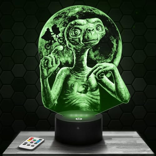 Nachttischlampe ET Der Fremde Dekoration Jungen Mädchen Zimmer Lampe 3D Film Serien ET Der Fremde Geschenkidee Dekoration Nachtlicht originelle Schreibtischlampe für Weihnachten.
