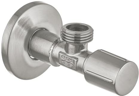 GROHE - Eckventil (angerauhtes Gewinde, Wandanschluss, Metallgriff, langlebig), supersteel, 22041DC1