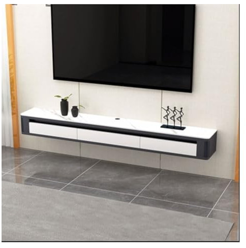 Mueble TV Consola de TV flotante moderna montada en la pared de 63 pulgadas con 2 cajones y estante, soporte for TV que ahorra espacio, mueble de TV colgante decorativo contemporáneo for almacenamient