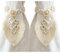 janeunique 2 Stück Vorhang Raffhalter Boho Deko, Gewebte Blätter Makramee Gardinenhalter, Vorhang Seil schnallen für Wohnzimmer, Schlafzimmer - Beige