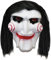 The Tie Co Unisex Billy Halloween Mask with Hair - Jigsaw-Inspired Horror Party Mask, Durable Plastic for Scary Costume Events