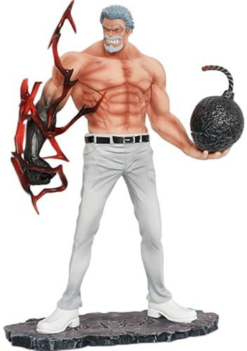 REOZIGN GARP Figur, Fighting Iron Fist Bomb Monkey D. GARP Anime Figuren 35 cm PVC Character Cosplay Modell Sammlerstück für Anime Fans Geschenk (Weiß)