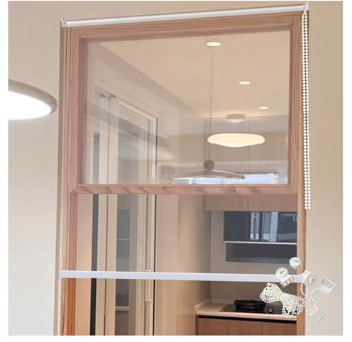 Tapparelle avvolgibili in pvc,rasparente HD Antivento Impermeabile,Antipioggia Tende Avvolgibili con Raccordi,per Finestre,per Giardini,Balconi,Ufficio,Facili da Installare(W70*H80cm/W27.55*H31.49in)