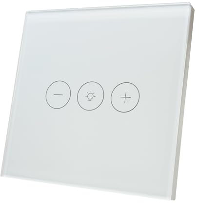 LED ATOMANT Pack 2x Intelligenter WLAN-Glas-Dimmer, Wand-Lichtdimmer, Steuerung über Smart Life App, kompatibel mit Alexa und Google Assistant, Touch-Taster Dimmer für Beleuchtung