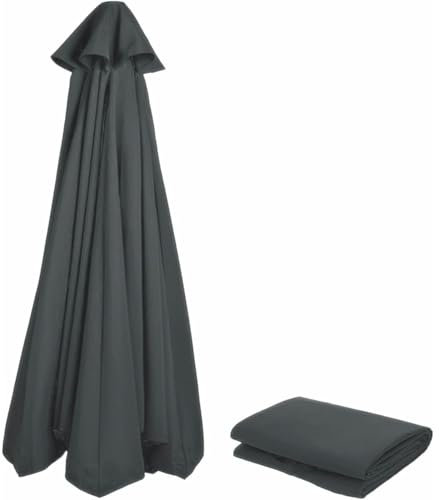 Sonnenschirm Ersatzbezug 2m/2.3m/2.5m/2.7m/3m 8 Streben/6 Streben, Sonnenschirm Stoff Uv Schutz 80 Windfest Stabil Strand Terrasse Garten Sonnenschirm Ersatzteile (Anthrazit, 300 cm 6 streben)