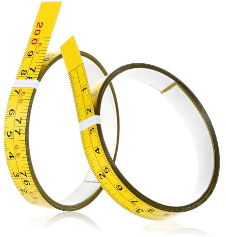 2 Pack Carbon Steel Self Adhesive Measuring Tape Metric Tape Measure 200cm / 80 Inch the Metric Tape Measure Left To Right Reading for T-Track, Router, Table Saw, Woodworking Tools, Sewing Machines