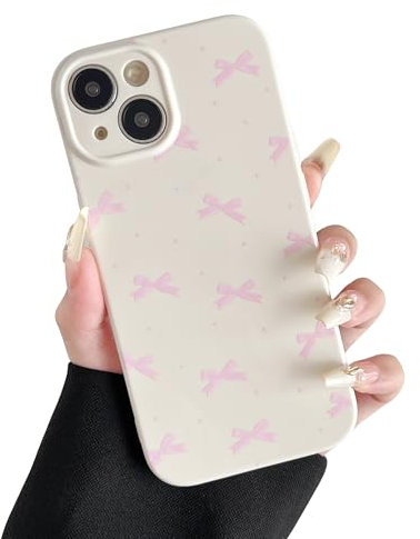 ZTOFERA Hülle für iPhone 14, Niedliche Coole Band Schleife Weiches Silikon Handyhülle, Schlank Leichte Stoßfest Bumper Schutzhülle für iPhone 14 6,1- Beige