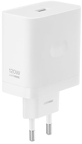 Cargador Adaptador de Corriente realme SUPERVOOC de 120W para realme GT 7 Pro, 6T, 6, 14 and 12 Pro Plus, 12+ 5G, 12x 5G, C75, C67, Note 60, Puerto USB Tipo A, sin Cable, Color Blanco