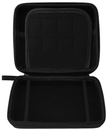 Asixxsix Tragetasche für 2DS-Konsole und Zubehör, Stoßfeste Tasche für Handheld-Spielekonsole, Schützende Hartschalen-Reise-Tragetasche für Game-Player-Aufbewahrungstasche (Black)