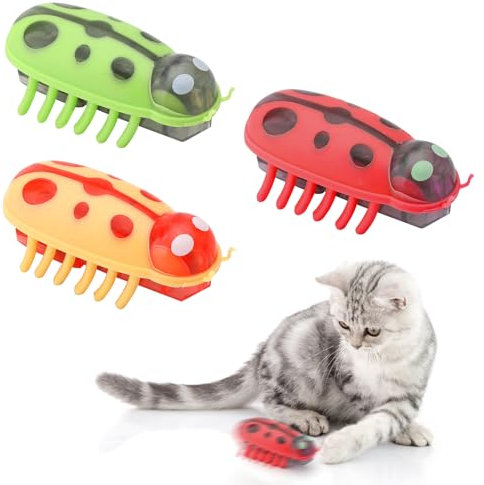 TNSLAND 3 pièces Jouet électrique pour Chats, Mini Jouet pour Chats Souris Cafard Jeu, Jouet pour Chats Kitten, Jeu Amusant d'insectes Jouet interactif pour Chiens et Chats