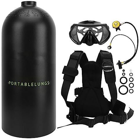 XUXHOU Kit de Bouteille de plongée, 3 L, 30 à 50 Minutes de Respiration, Bouteille d'oxygène de plongée, kit de Respiration sous-Marine pour l'exploration sous-Marine (Black