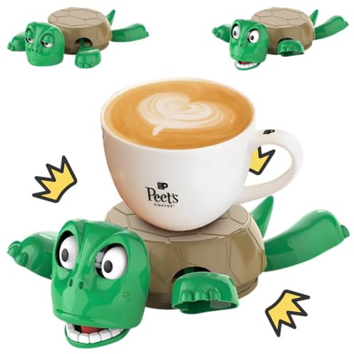 Turtle Coaster, 3D Printed Funny with Interactive Expression, Hilarious Open Eyed When Put a Glass on His Back, Turtle Cup Holder, Home Decor & Kitchen Accessories, Gag Gift for Tortoise Lovers