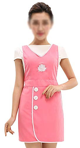 ETZRYSYB Grembiule da cucina da donna, per ristorante, casa, cucina, tasca, grembiule da cucina, rosa, Taglia unica