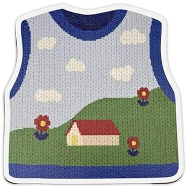 New Knitted Sweater Pattern Mouse Pad, Cute Sweater Vest Print Mouse Pad, Nice and Cute Desk Decor with Non-Slip PU Base for Home Office Working Studying (A, 40 * 40cm)