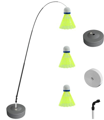 Badminton-Trainer – Einpersonen-Badminton-Trainingsgerät | Übungs-Power | Trainer-Gerät für Kinder, Anfänger, Lerner, tragbares Fähigkeitsentwicklungswerkzeug für drinnen und draußen