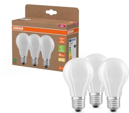 OSRAM Lampada LED Classic A100 Filament 7,2W 827, bianco caldo 2700K, E27, satinato, 1521 lm, 50.000h, classe A