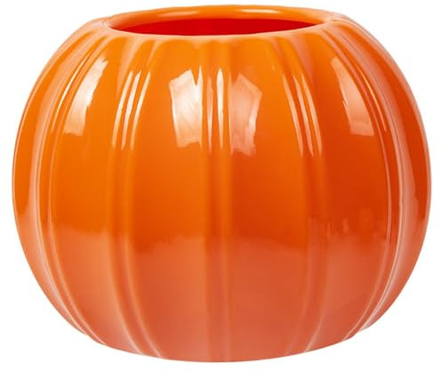 Jeorywoet Herbstvase, Kürbis Vase 5, 5 x 4, 3 Zoll Runde Minimalistische Halloween für Blumenarrangement dekorativen Kunststoff für Zuhause, Büro, Party, Halloween, Orange