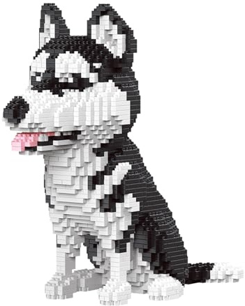SHROKED Micro Bausteine Hund - DIY, Mini Klemmbausteine, Kreatives Spielzeug Für Erwachsene & Kinder-6112