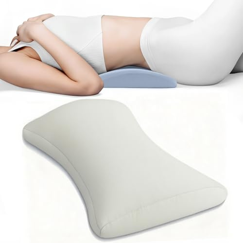 HASA zone Memory Schaum Lendenwirbelkissen für Bett zur Linderung von Rückenstützkissen, Lordosekissen für die Taille, Lendenkissen für Seiten, Rücken und Bauchschläfer（Grau）