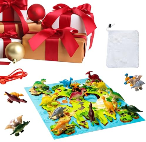 Magnetisches Schachset | Tragbares und verspieltes strategisches Puzzle – Schachspiel mit Seil und Dinosauriersteinen, für Partys mit 2 Spielern und in Gruppen, Haus, Reisen, Outdoor, Camping und