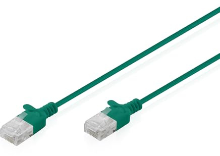DIGITUS LAN Kabel Cat 6 – 0,3 m – Slim – U/UTP Ungeschirmt – Grün | 1 Gbit/s – PoE+ – AWG 32/7 – LSZH – RJ45 Netzwerkkabel Patchkabel – Kompatibel zu Cat 6A und Cat 7