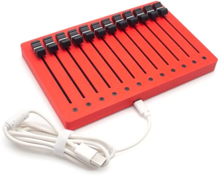 Controller MIDI a 12 Canali con Fader da 10 CM, Fader ad Alta Precisione, USB Plug & Play