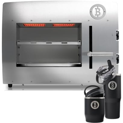 Beefer E-Beefer XL 800°C Oberhitzegrill Elektrogrill Edelstahl mit Thermobecher & Thermobehälter im Set