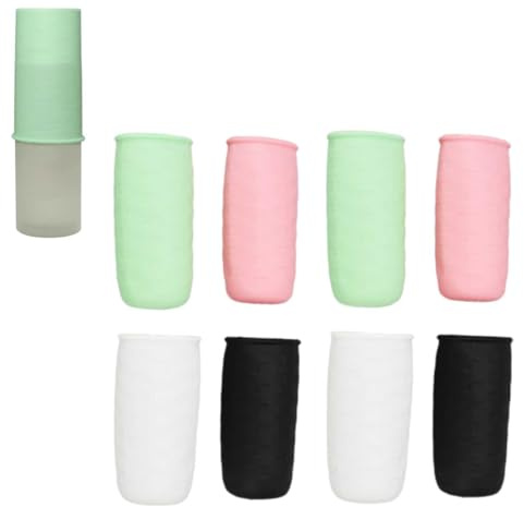 Copribottiglie in silicone, 8 pezzi Contenitori viaggio Manicotti toilette in silicone Maniche elastiche a prova di perdite per bottiglie per il lavaggio di shampoo