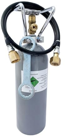 CO2-Flasche 0,5 kg Komplettset Schlauch 1-leitig Kohlensäureschlüssel Adapter für SodaStream TR21x4 W21.8x1/14 Schnellkupplung