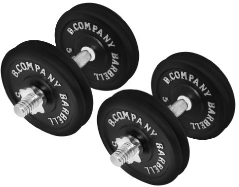 Bad Company Guss Kurzhantel-Set 45Kg (2 x Kurzhantelstange 35cm und 8x5Kg Hantelscheiben) Hantelset Hanteln Gewichte