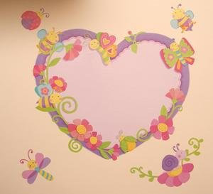 e-baby-store Butterfly Pink Lilac Flower Heart Whiteboard Wall, Furniture Stickers For Nursery, Childrens, Baby, Childs, Kids, Boys, Girls, Bedroom, Playroom. Decals, Stickarounds, Murals, Wallpaper, Adhesives.